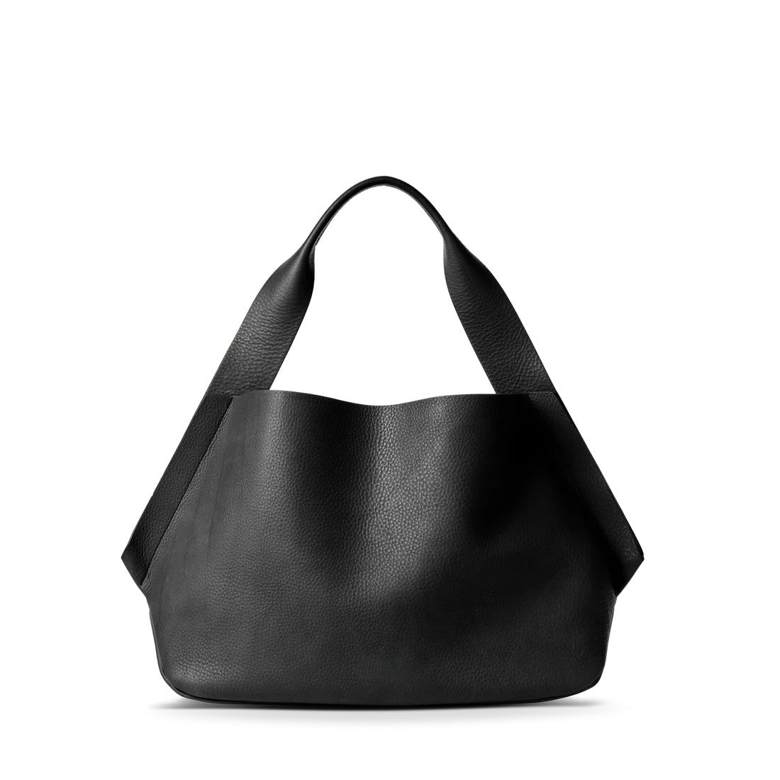 Grain Leather Large Open Top Handle Bag