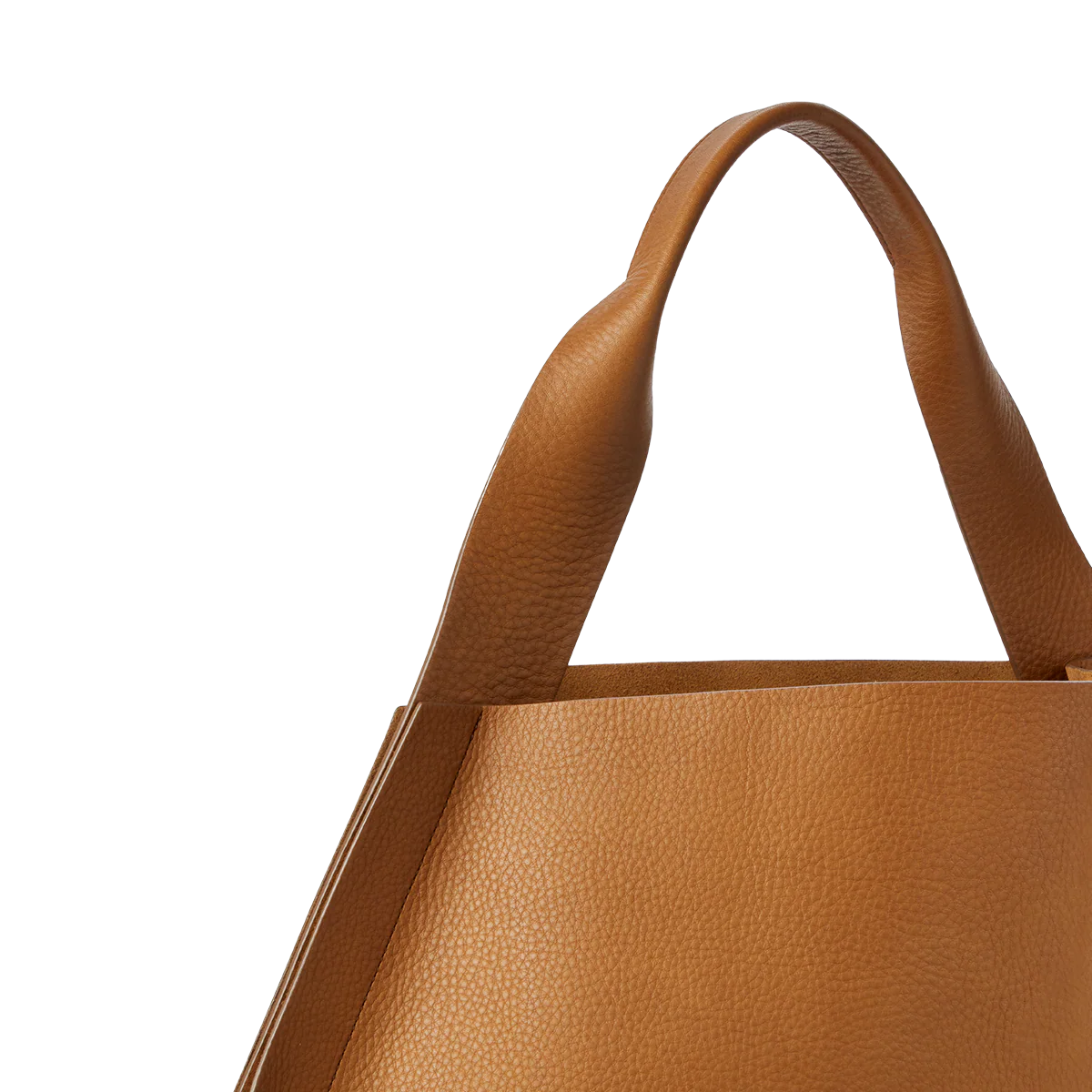 Grain Leather Large Open Top Handle Bag