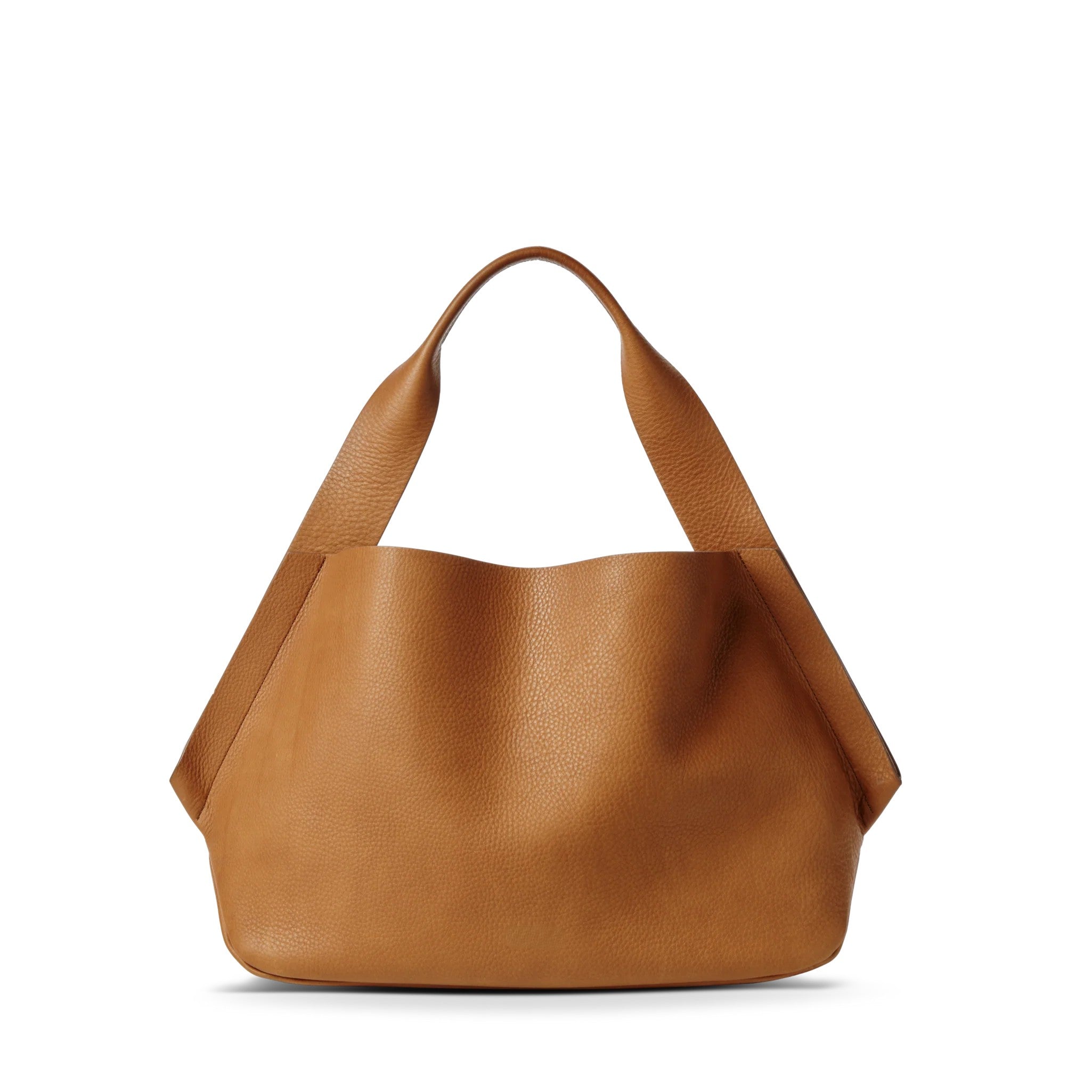 Grain Leather Large Open Top Handle Bag