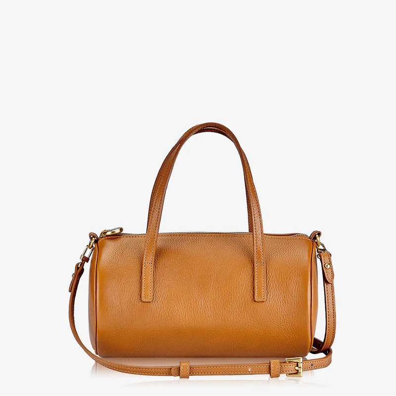 Pebble Grain Leather Mini Convertible Duffel Bag