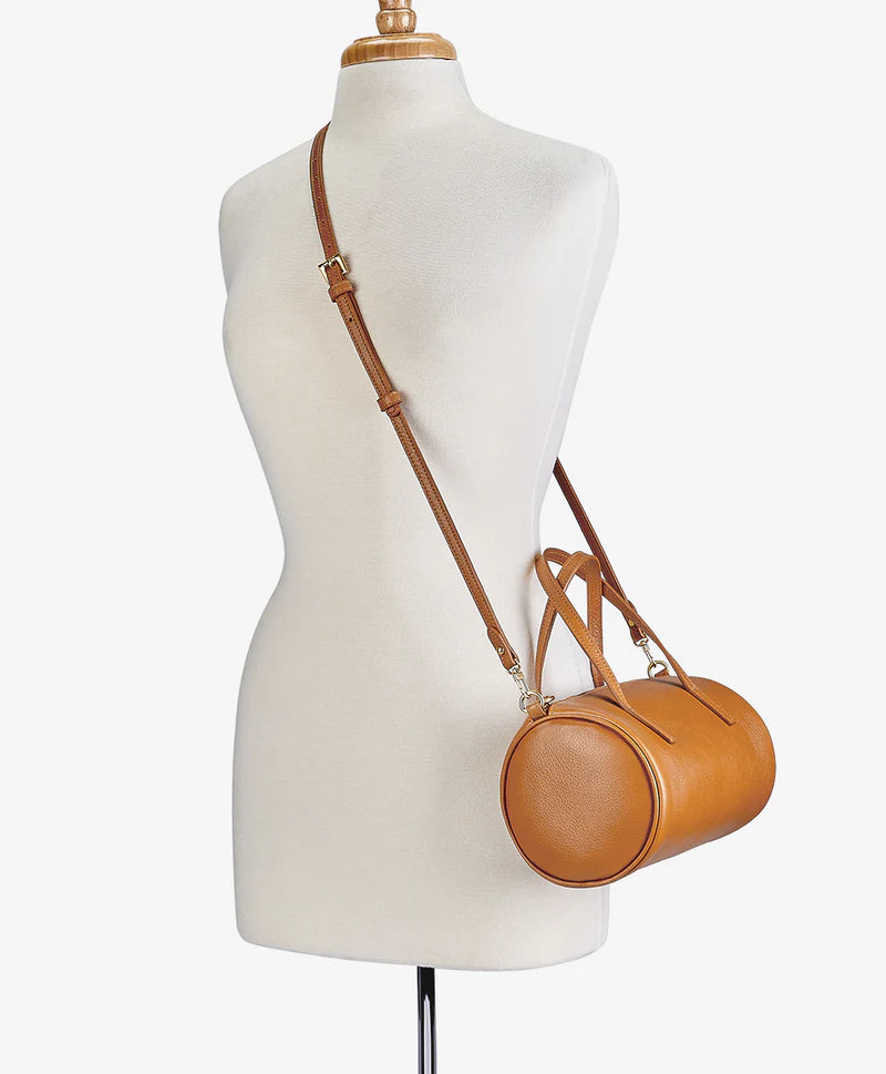 Pebble Grain Leather Mini Convertible Duffel Bag